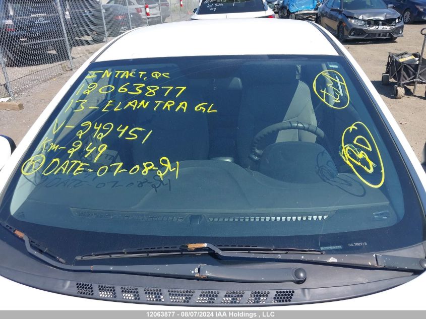 2013 Hyundai Elantra Gl VIN: 5NPDH4AE7DH242451 Lot: 12063877