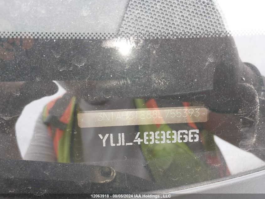 2008 Nissan Sentra VIN: 3N1AB61E88L755393 Lot: 12063918