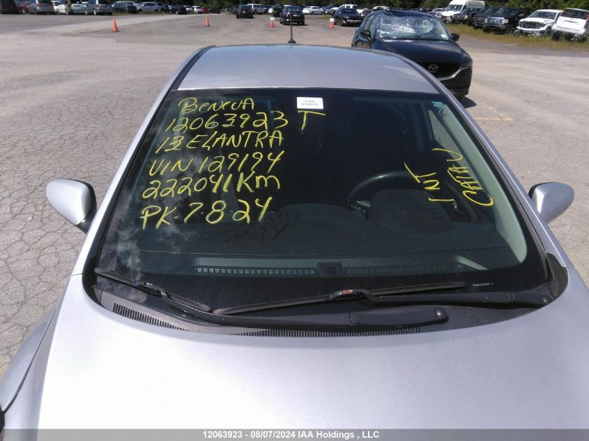 2013 Hyundai Elantra Gt Gl VIN: KMHD25LEXDU129194 Lot: 12063923