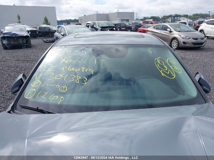 2022 Hyundai Elantra Ultimate Ivt VIN: KMHLN4AG8NU304383 Lot: 12063947