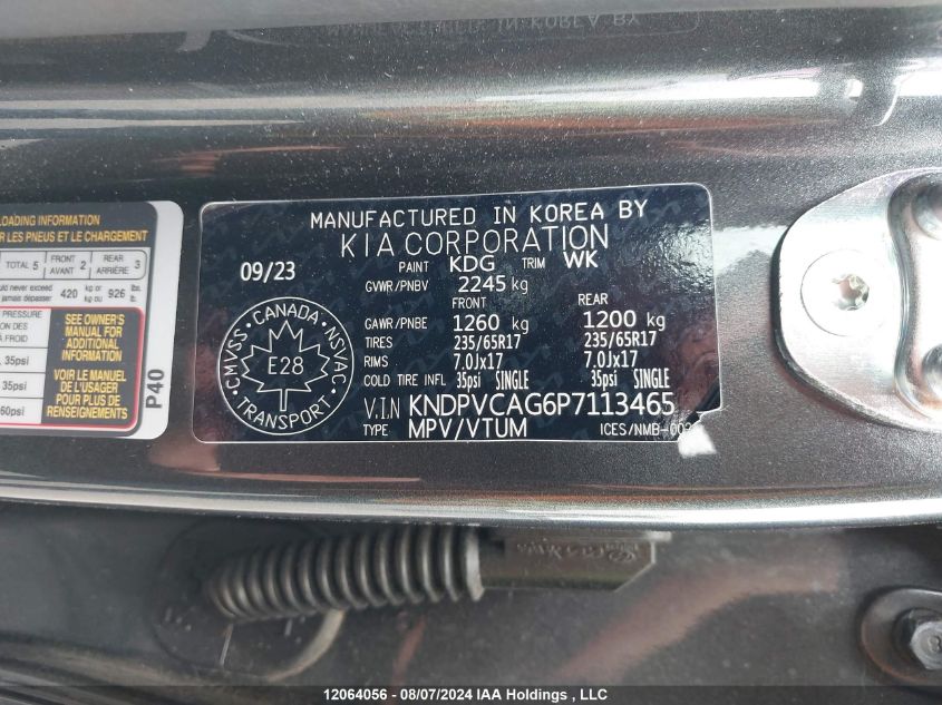 2023 Kia Sportage Hybrid VIN: KNDPVCAG6P7113465 Lot: 12064056