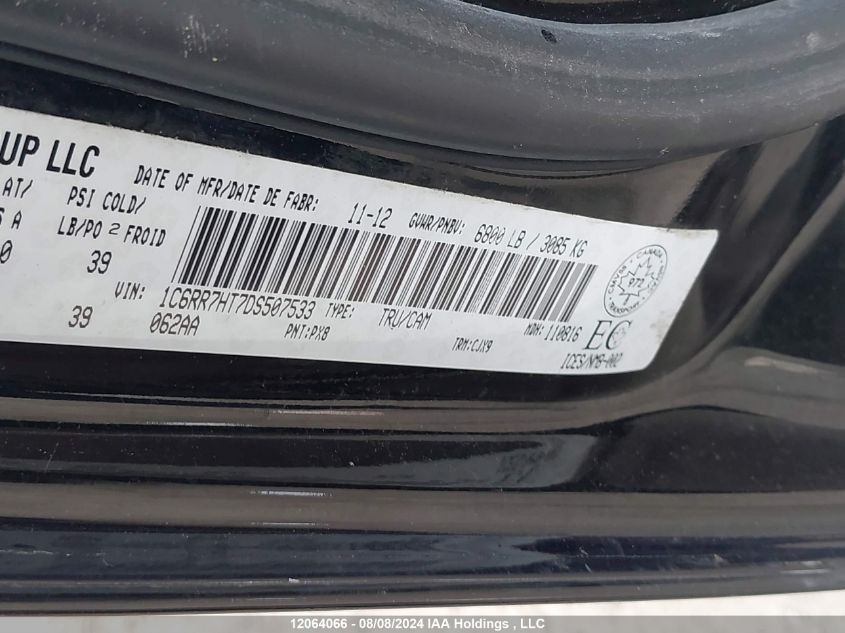 2013 Ram 1500 Sport VIN: 1C6RR7HT7DS507533 Lot: 12064066