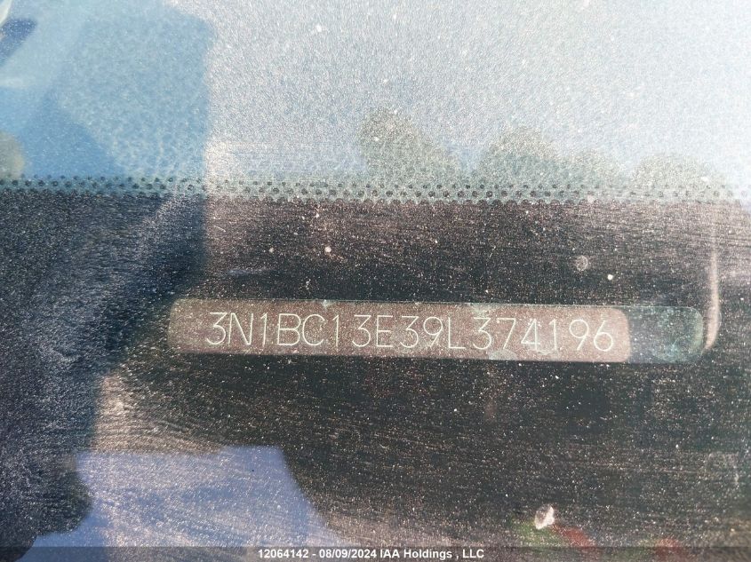 2009 Nissan Versa 1.8Sl VIN: 3N1BC13E39L374196 Lot: 12064142