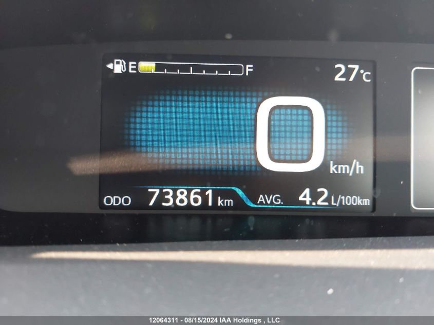 2019 Toyota Prius VIN: JTDKARFUXK3087444 Lot: 12064311