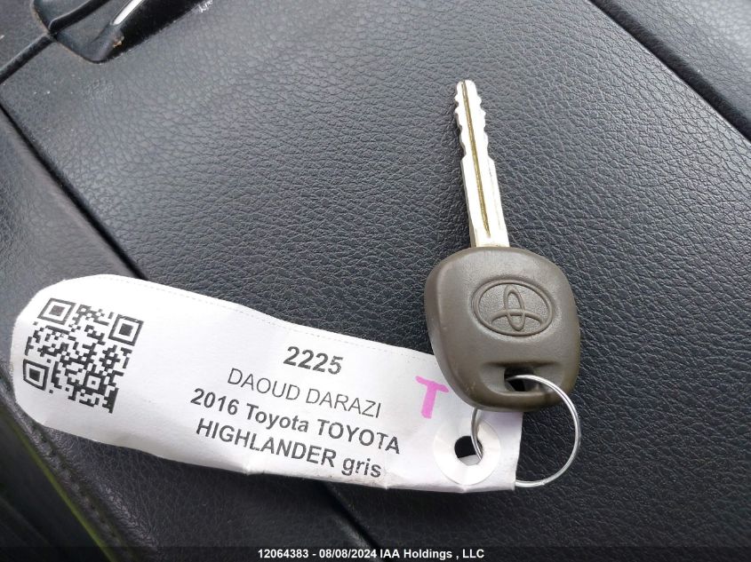 2016 Toyota Highlander VIN: 5TDBKRFH2GS305477 Lot: 12064383