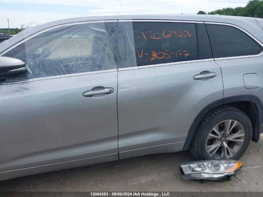 2016 Toyota Highlander VIN: 5TDBKRFH2GS305477 Lot: 12064383