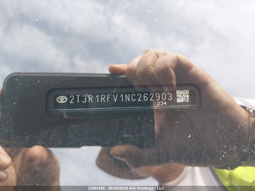 2022 Toyota Rav4 Xle/Xle Premium VIN: 2T3R1RFV1NC262903 Lot: 12064398