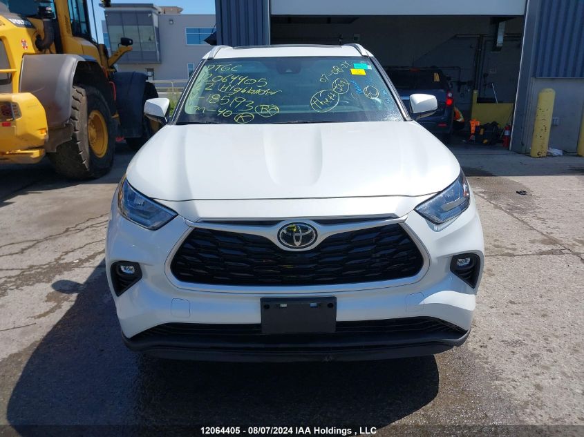 2022 Toyota Highlander Xle VIN: 5TDGZRBH5NS185193 Lot: 12064405