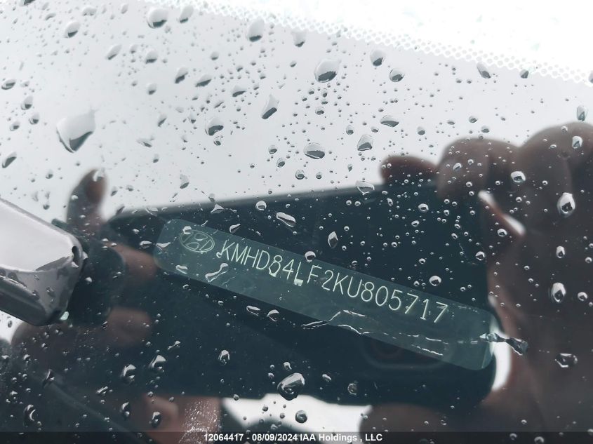 2019 Hyundai Elantra Preferred VIN: KMHD84LF2KU805717 Lot: 12064417