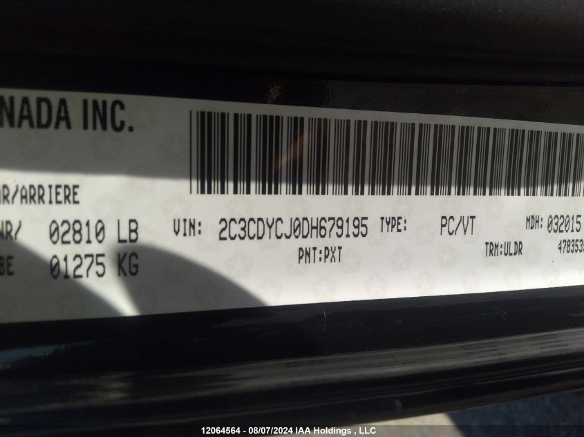 2013 Dodge Challenger Srt VIN: 2C3CDYCJ0DH679195 Lot: 12064564