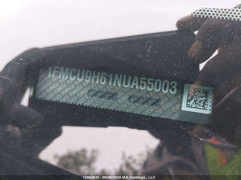 2022 Ford Escape Sel VIN: 1FMCU9H61NUA55003 Lot: 12064630