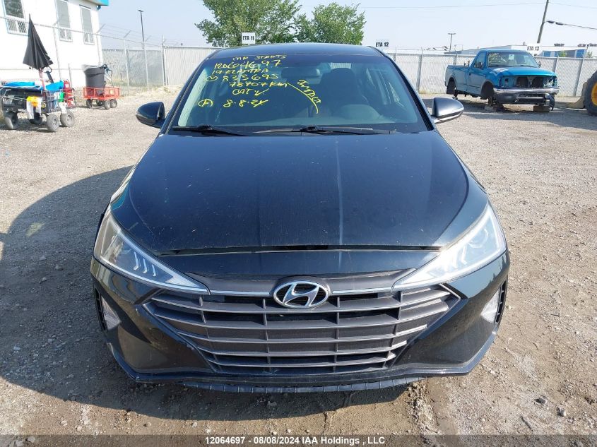 2019 Hyundai Elantra Sel/Value/Limited VIN: KMHD84LF4KU833695 Lot: 12064697