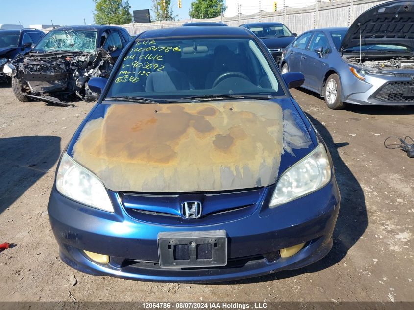 2004 Honda Civic Sdn VIN: 2HGES16644H903692 Lot: 12064786