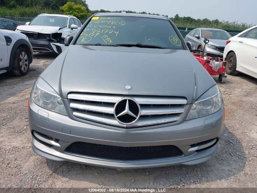 2011 Mercedes-Benz C-Class VIN: WDDGF8BB1BA521774 Lot: 12064802