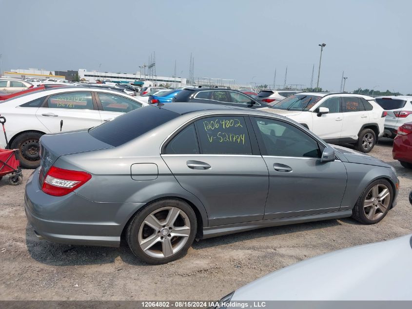 2011 Mercedes-Benz C-Class VIN: WDDGF8BB1BA521774 Lot: 12064802