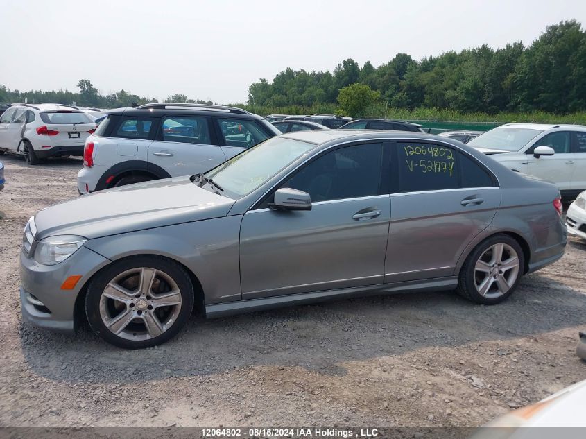 2011 Mercedes-Benz C-Class VIN: WDDGF8BB1BA521774 Lot: 12064802