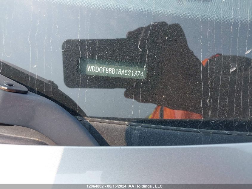 2011 Mercedes-Benz C-Class VIN: WDDGF8BB1BA521774 Lot: 12064802