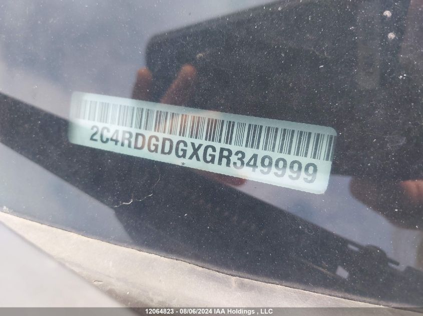 2016 Dodge Grand Caravan Crew VIN: 2C4RDGDGXGR349999 Lot: 12064823