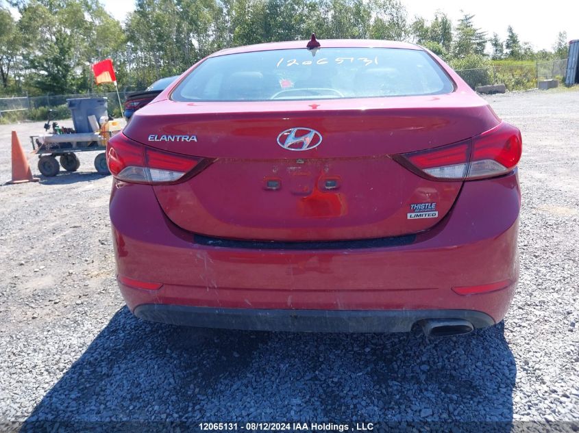 2016 Hyundai Elantra Limited VIN: KMHDH4AH3GU639591 Lot: 12065131