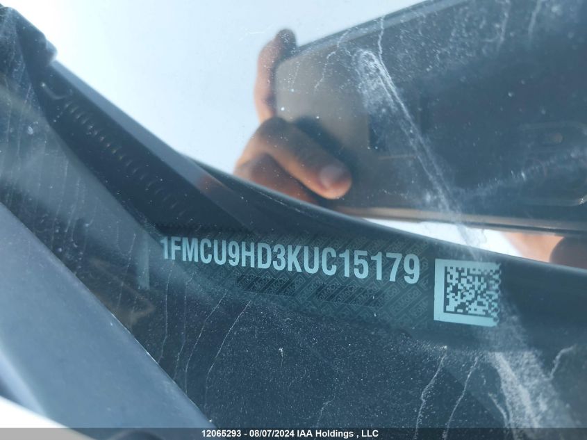 2019 Ford Escape Sel VIN: 1FMCU9HD3KUC15179 Lot: 12065293