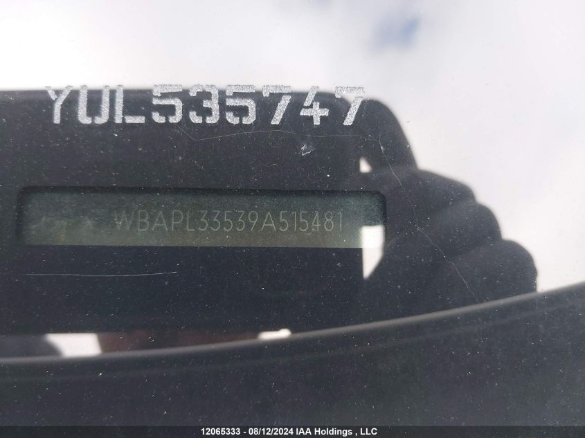 2009 BMW 3 Series VIN: WBAPL33539A515481 Lot: 12065333