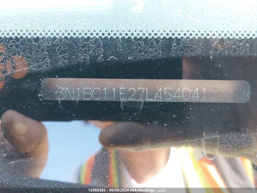 2007 Nissan Versa VIN: 3N1BC11E27L454041 Lot: 12065393