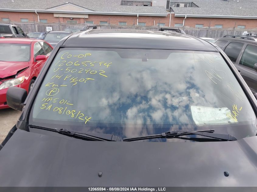 2014 Honda Pilot VIN: 5FNYF4H27EB502902 Lot: 12065594