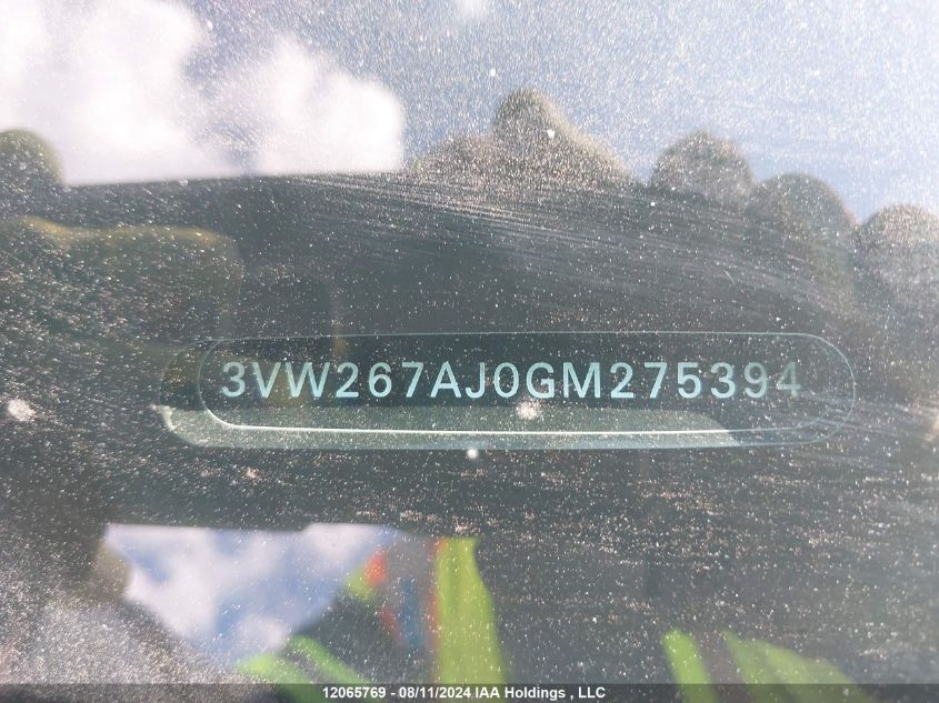2016 Volkswagen Jetta VIN: 3VW267AJ0GM275394 Lot: 12065769