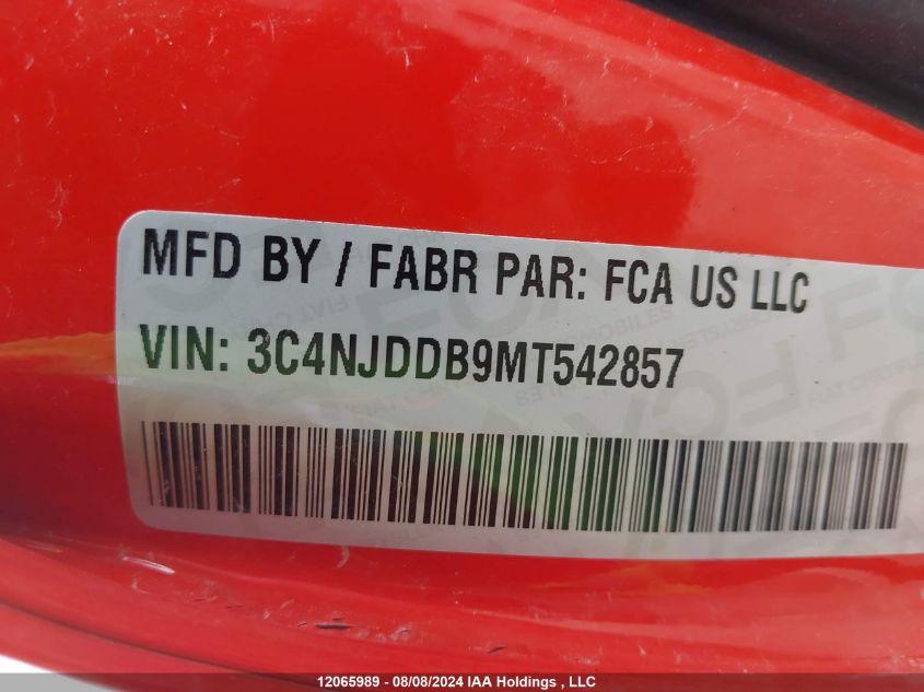 2021 Jeep Compass Trailhawk VIN: 3C4NJDDB9MT542857 Lot: 12065989