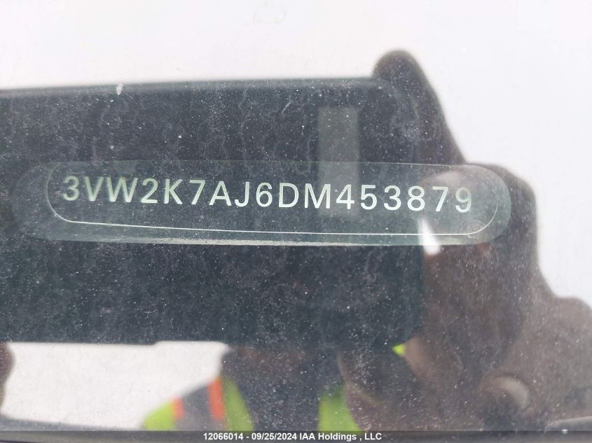2013 Volkswagen Jetta VIN: 3VW2K7AJ6DM453879 Lot: 12066014