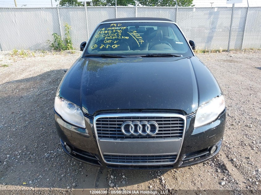 2008 Audi A4 2.0T Cabriolet Quattro VIN: WAUDF48HX8K015023 Lot: 12066390