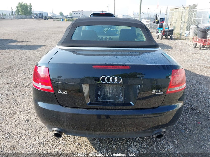 2008 Audi A4 2.0T Cabriolet Quattro VIN: WAUDF48HX8K015023 Lot: 12066390