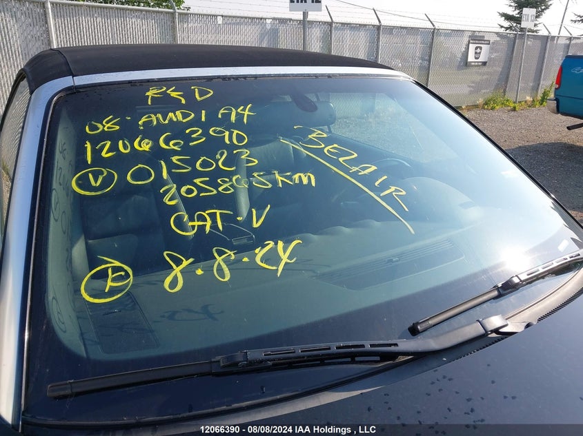 2008 Audi A4 2.0T Cabriolet Quattro VIN: WAUDF48HX8K015023 Lot: 12066390