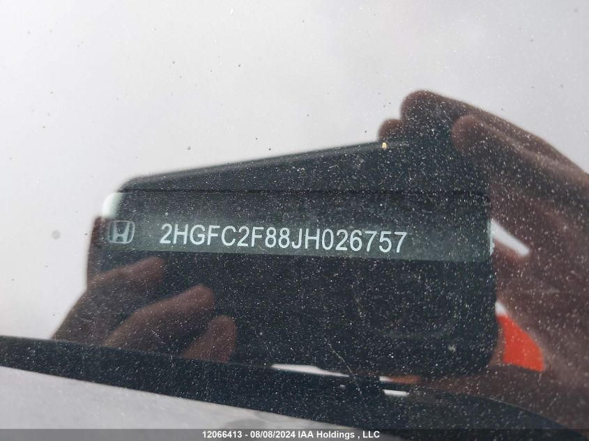 2018 Honda Civic Ex VIN: 2HGFC2F88JH026757 Lot: 12066413