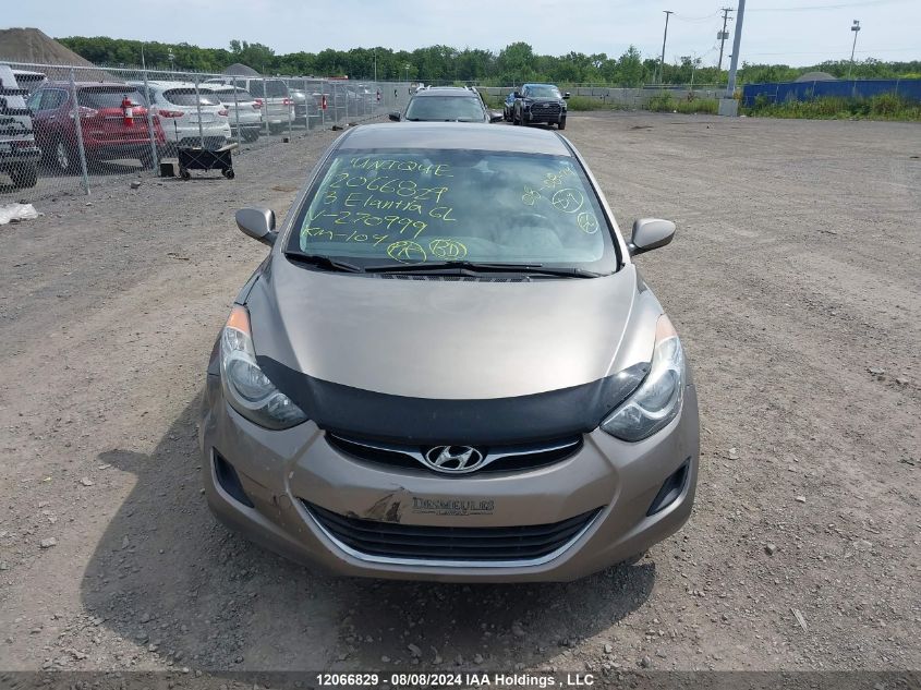 2013 Hyundai Elantra Gl VIN: 5NPDH4AE8DH270999 Lot: 12066829