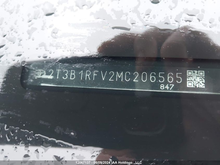 2021 Toyota Rav4 Le VIN: 2T3B1RFV2MC206565 Lot: 12067137