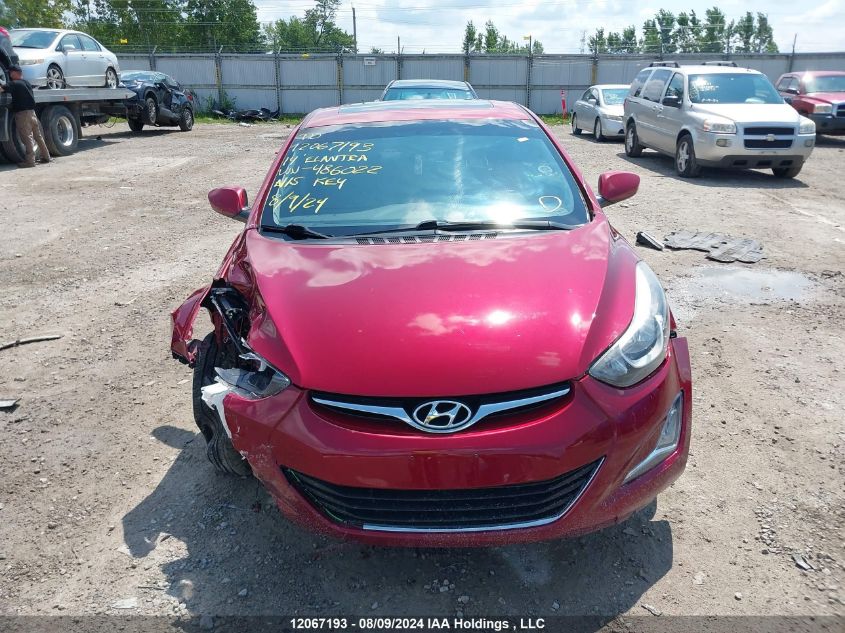 2014 Hyundai Elantra Se/Sport/Limited VIN: 5NPDH4AE7EH486022 Lot: 12067193