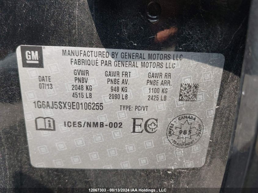 2014 Cadillac Ats Performance VIN: 1G6AJ5SX9E0106255 Lot: 12067303