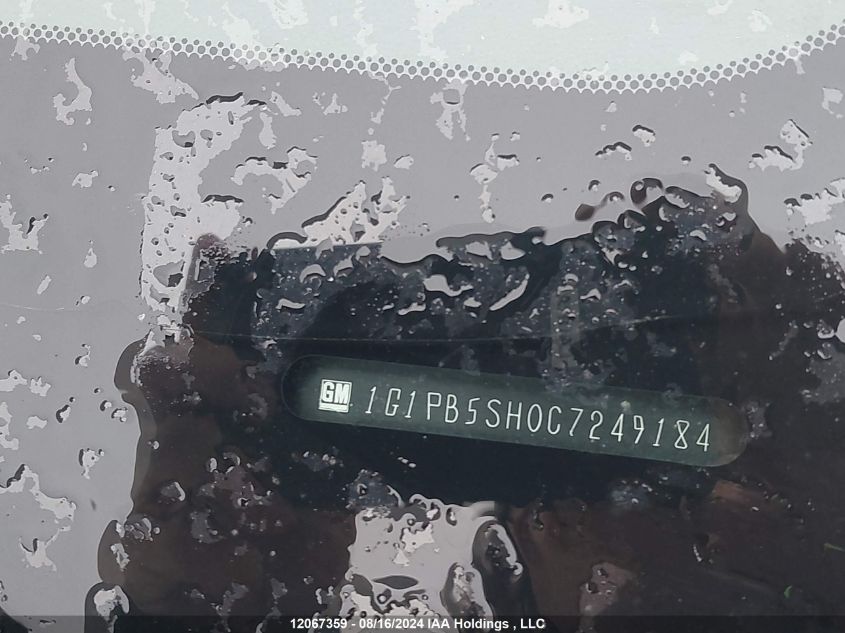 2012 Chevrolet Cruze VIN: 1G1PB5SH0C7249184 Lot: 12067359