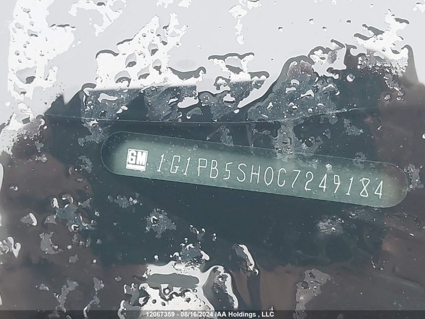 2012 Chevrolet Cruze VIN: 1G1PB5SH0C7249184 Lot: 12067359