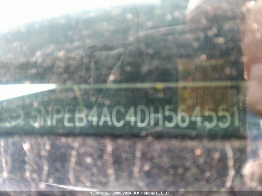 2013 Hyundai Sonata Gls VIN: 5NPEB4AC4DH564551 Lot: 12067386