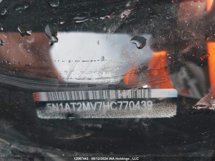 2017 Nissan Rogue VIN: 5N1AT2MV7HC770439 Lot: 12067443