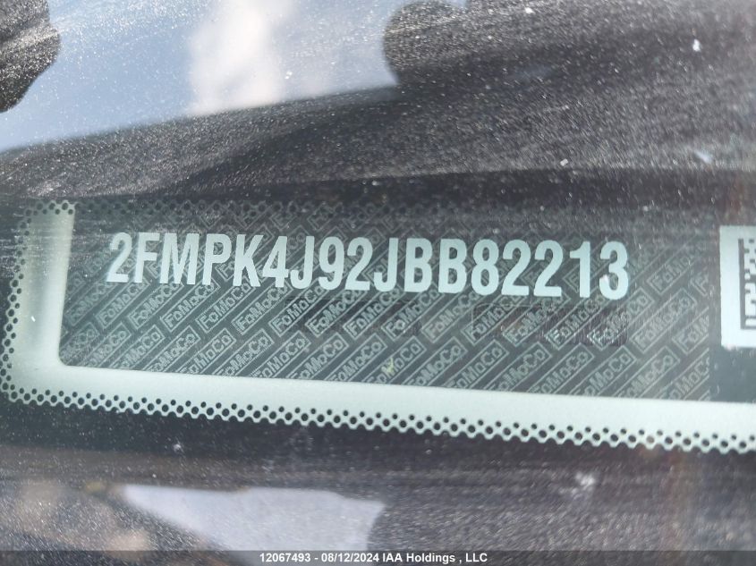 2018 Ford Edge Sel VIN: 2FMPK4J92JBB82213 Lot: 12067493
