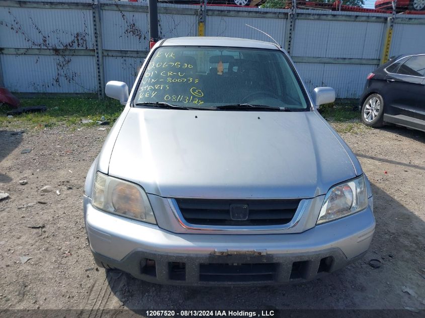 2001 Honda Cr-V VIN: JHLRD18721C800739 Lot: 12067520