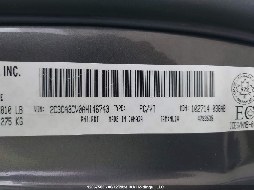 2010 Chrysler 300 Limited VIN: 2C3CA3CV0AH146743 Lot: 12067580