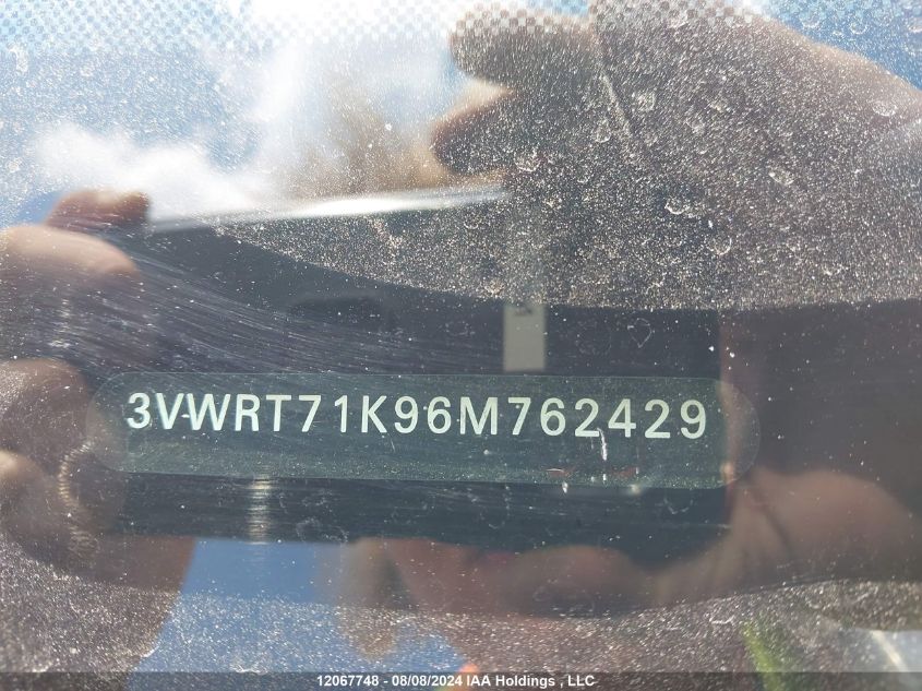 2006 Volkswagen Jetta Sedan VIN: 3VWRT71K96M762429 Lot: 12067748