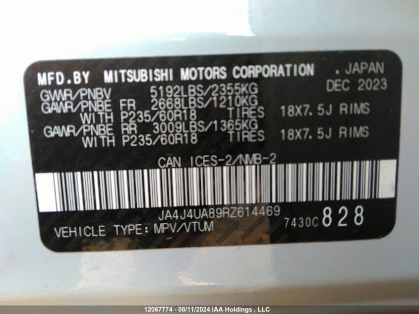 JA4J4UA89RZ614469 2024 Mitsubishi Outlander