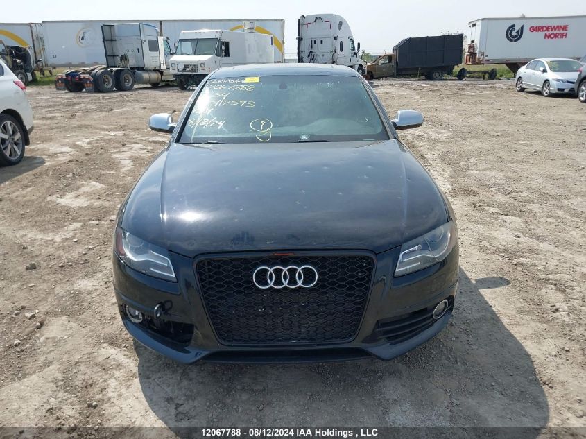 2012 Audi S4 VIN: WAUDGCFL3CA112593 Lot: 12067788