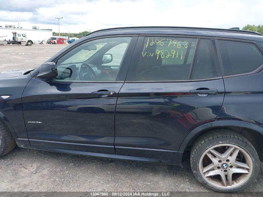 2013 BMW X3 VIN: 5UXWX7C55DL982911 Lot: 12067968