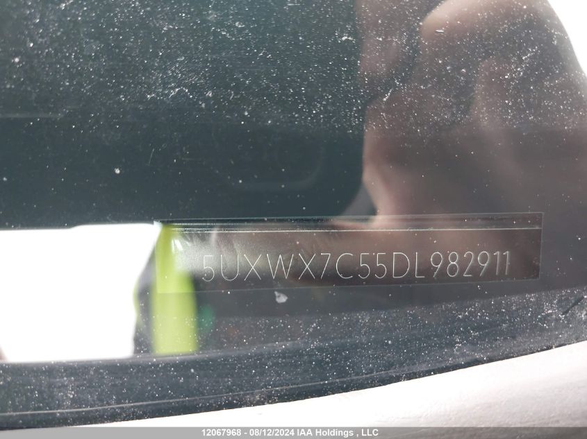2013 BMW X3 VIN: 5UXWX7C55DL982911 Lot: 12067968